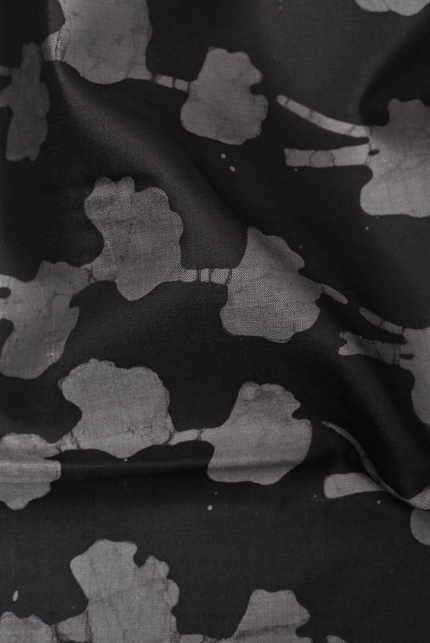 Black Printed Silk Saree