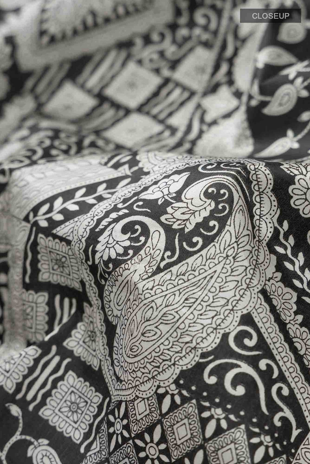 Black Printed Silk Saree