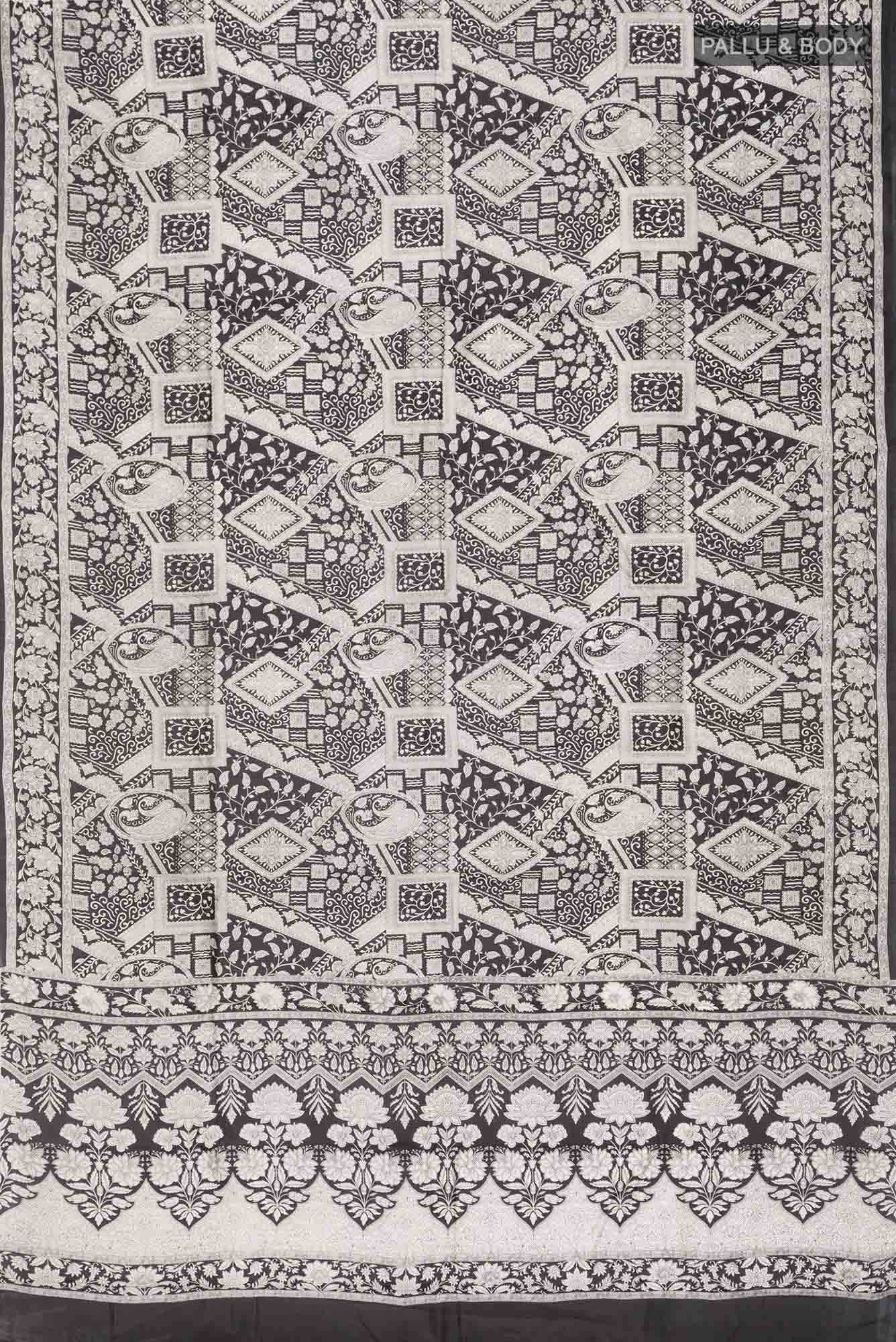 Black Printed Silk Saree