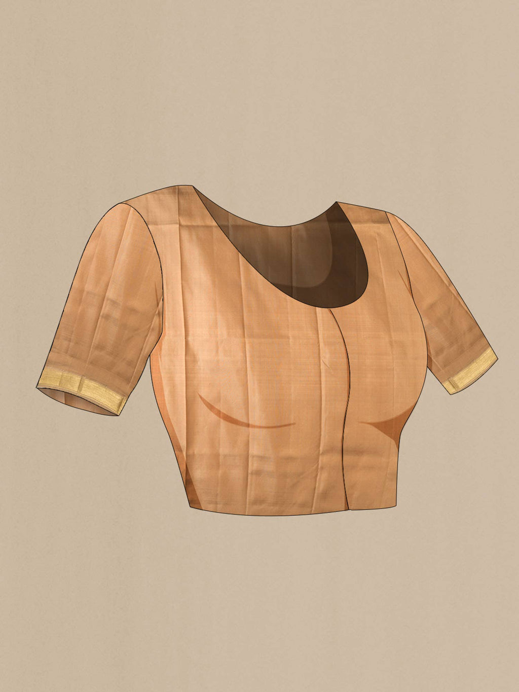 Beige Kanchipuram Silk Saree