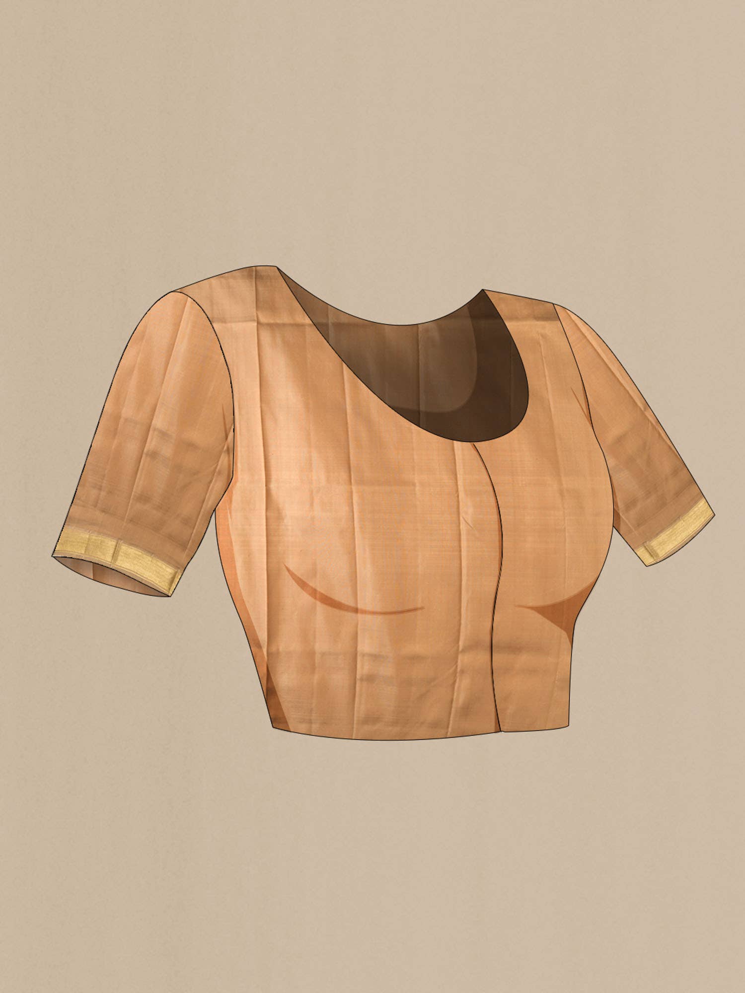 Beige Kanchipuram Silk Saree