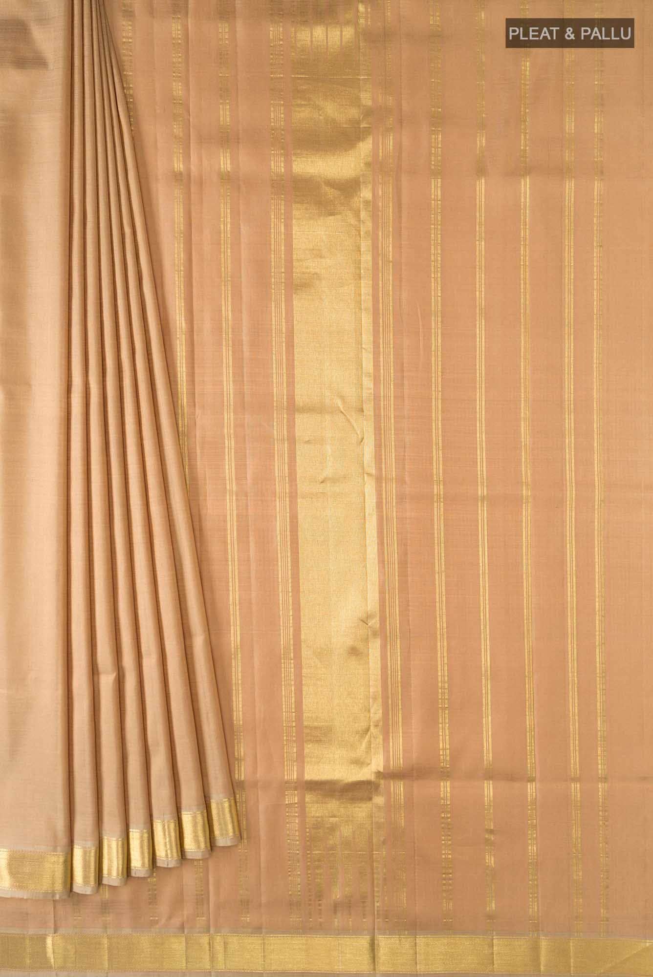 Beige Kanchipuram Silk Saree