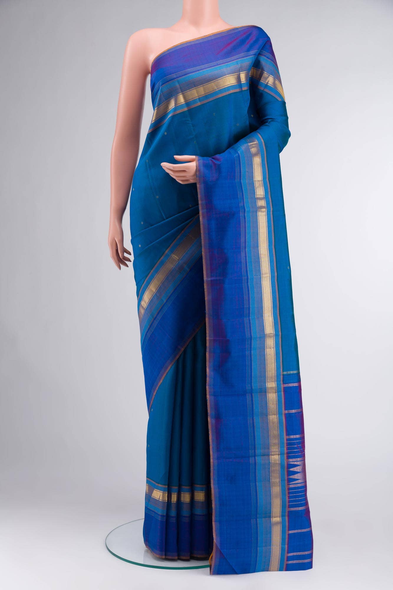 Blue Kanchipuram Silk Saree