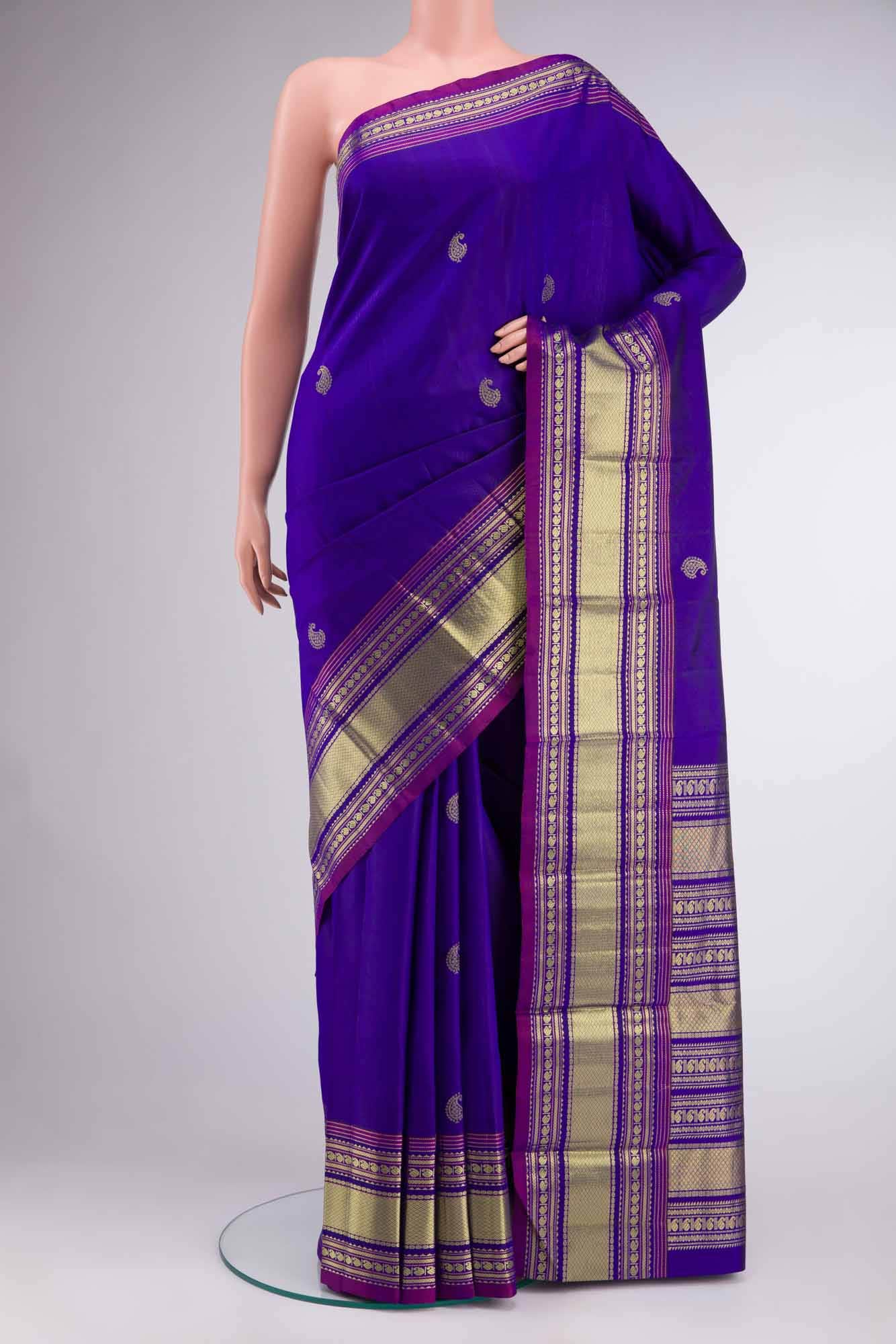 Blue Kanchipuram Silk Saree
