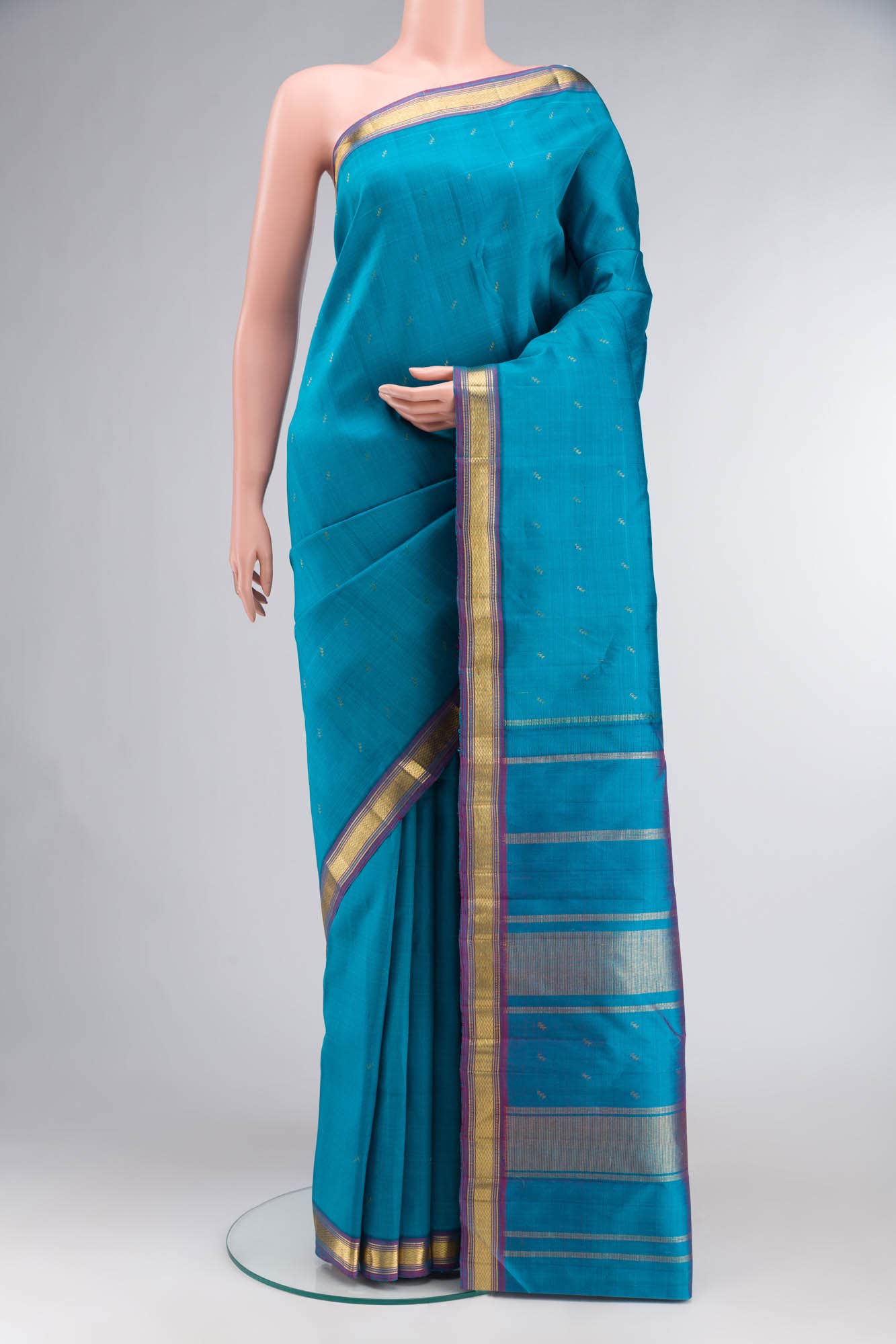 Blue Kanchipuram Silk Saree