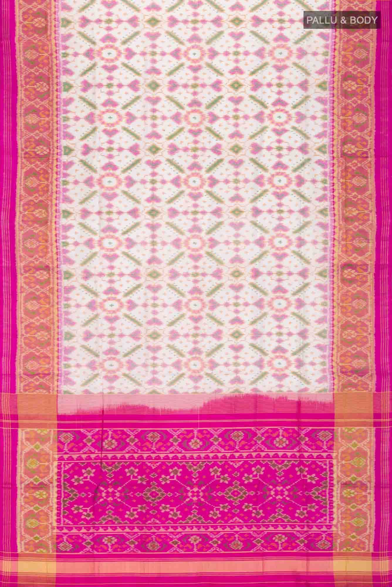 Cream Rajkot Patola Silk Saree