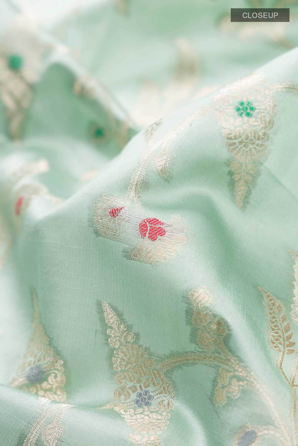 Green Banarasi Raw Silk Saree