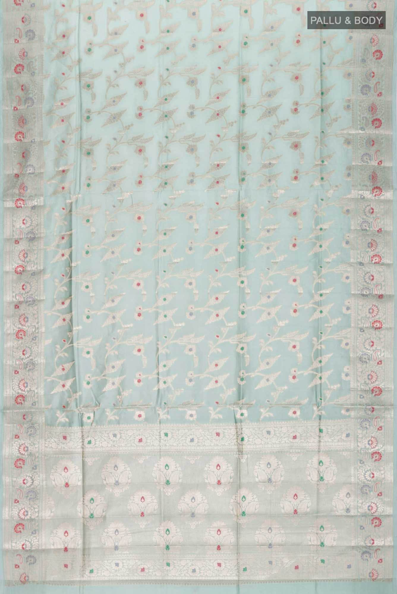 Green Banarasi Raw Silk Saree
