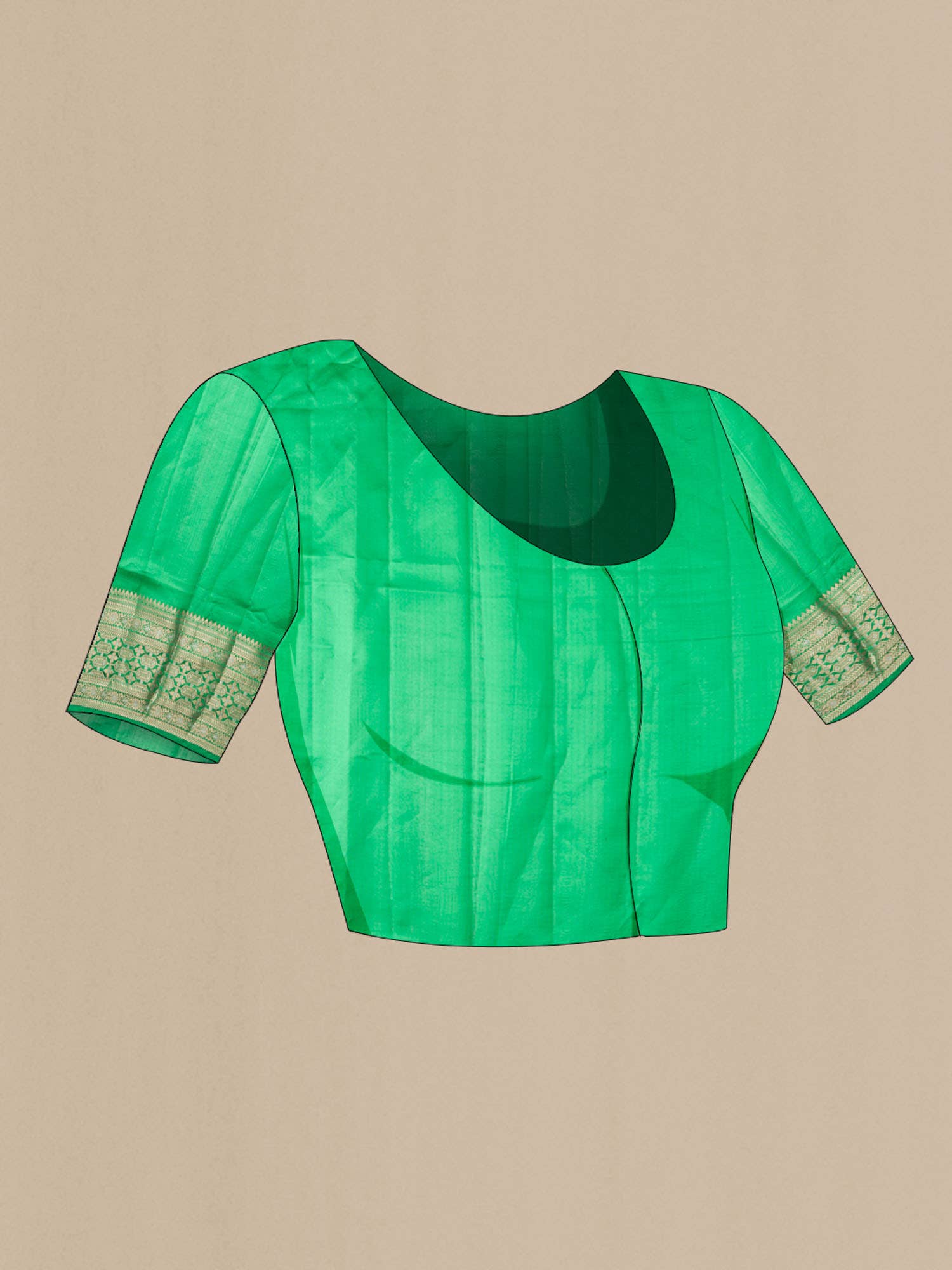 Green Banarasi Raw Silk Saree