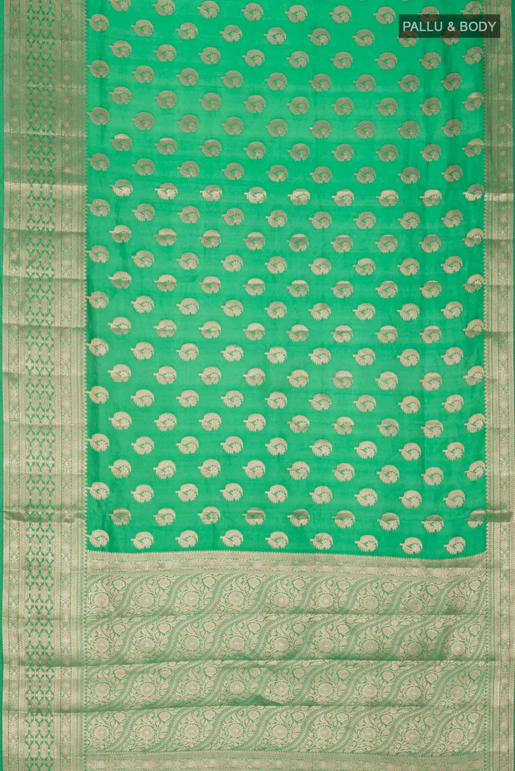 Green Banarasi Raw Silk Saree
