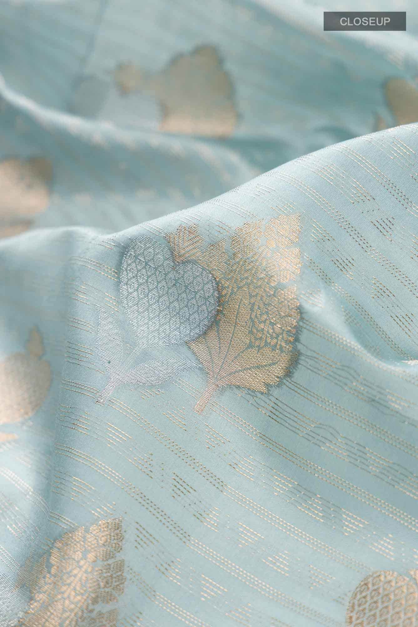 Blue Banarasi Raw Silk Saree