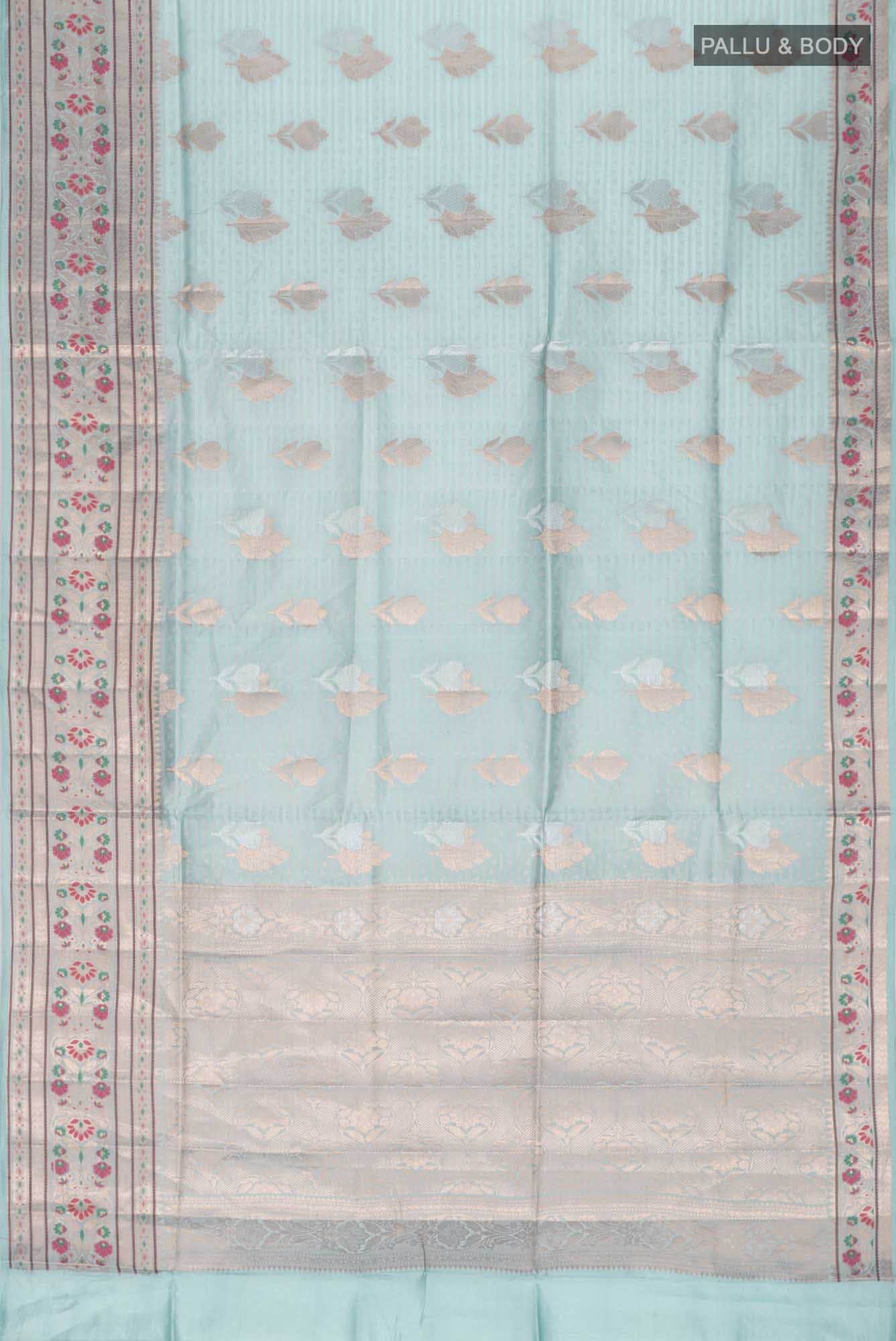 Blue Banarasi Raw Silk Saree