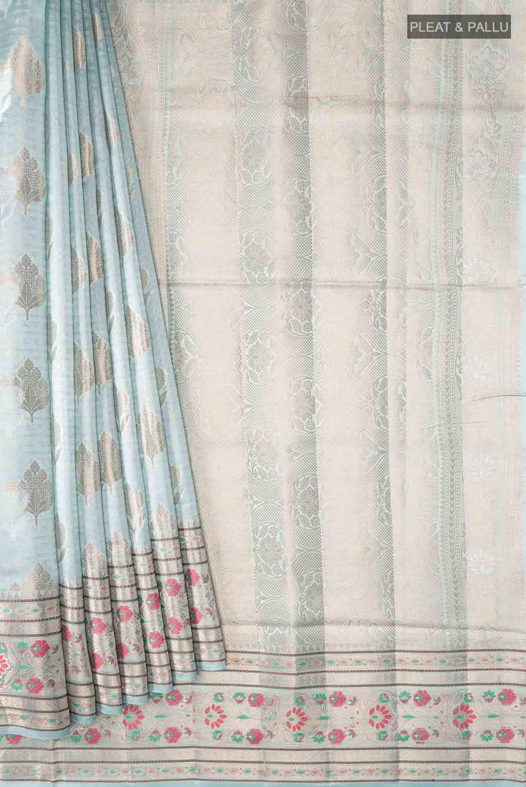 Blue Banarasi Raw Silk Saree