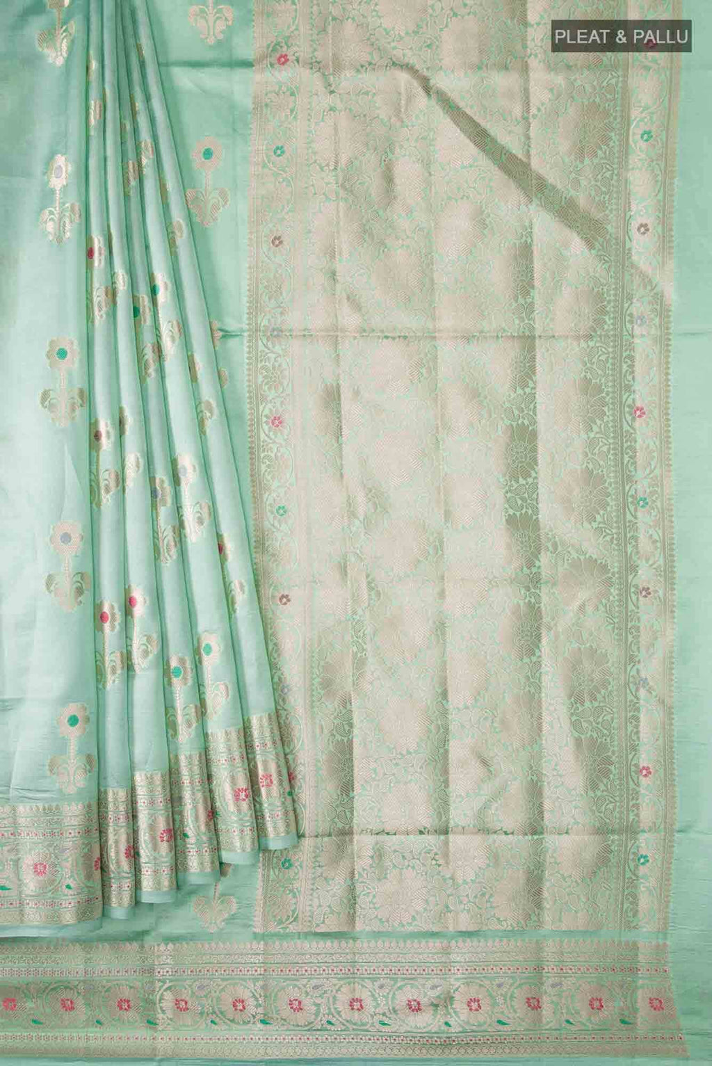 Green Banarasi Raw Silk Saree