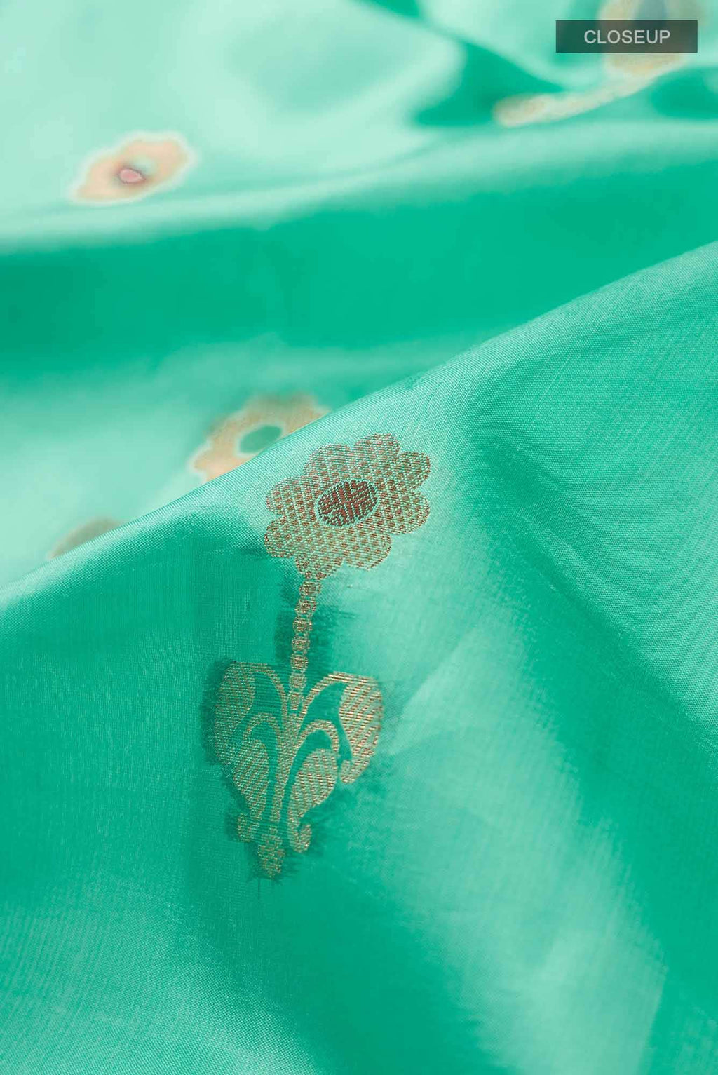Green Banarasi Raw Silk Saree