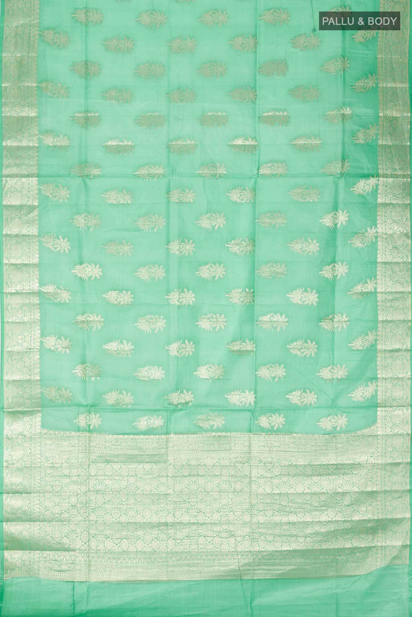 Green Banarasi Tussar Silk Saree