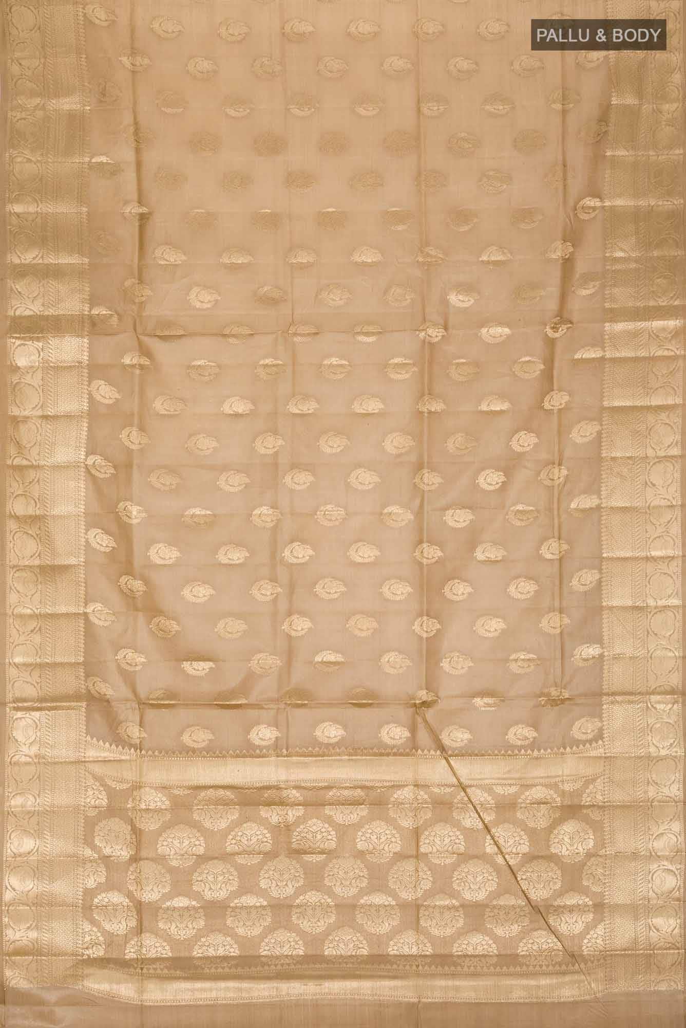 Dark Beige Banarasi Tussar Silk Saree