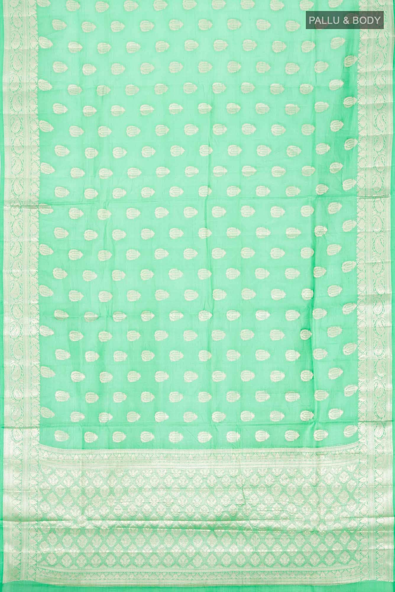 Green Banarasi Tussar Silk Saree