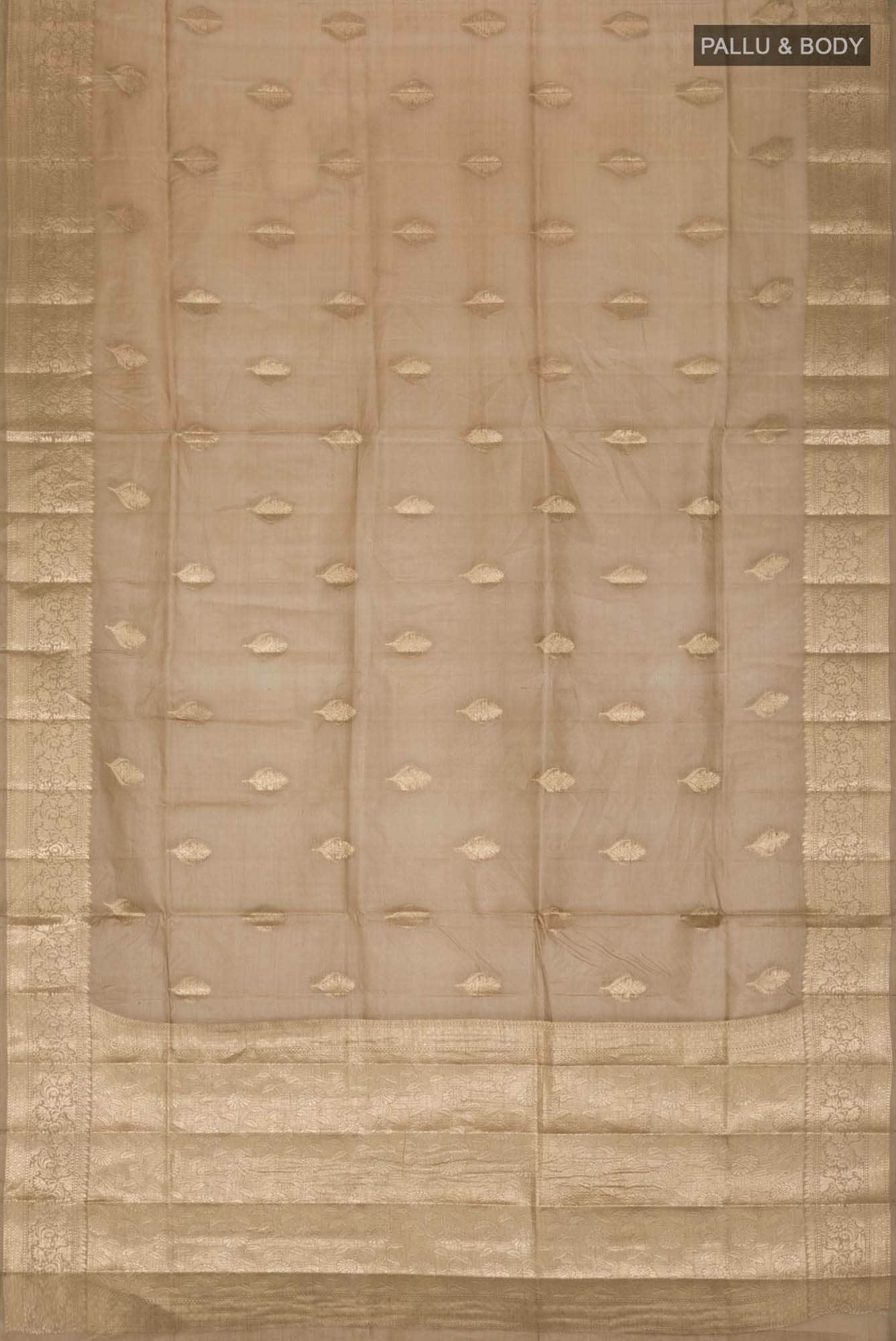 Beige Banarasi Tussar Silk Saree