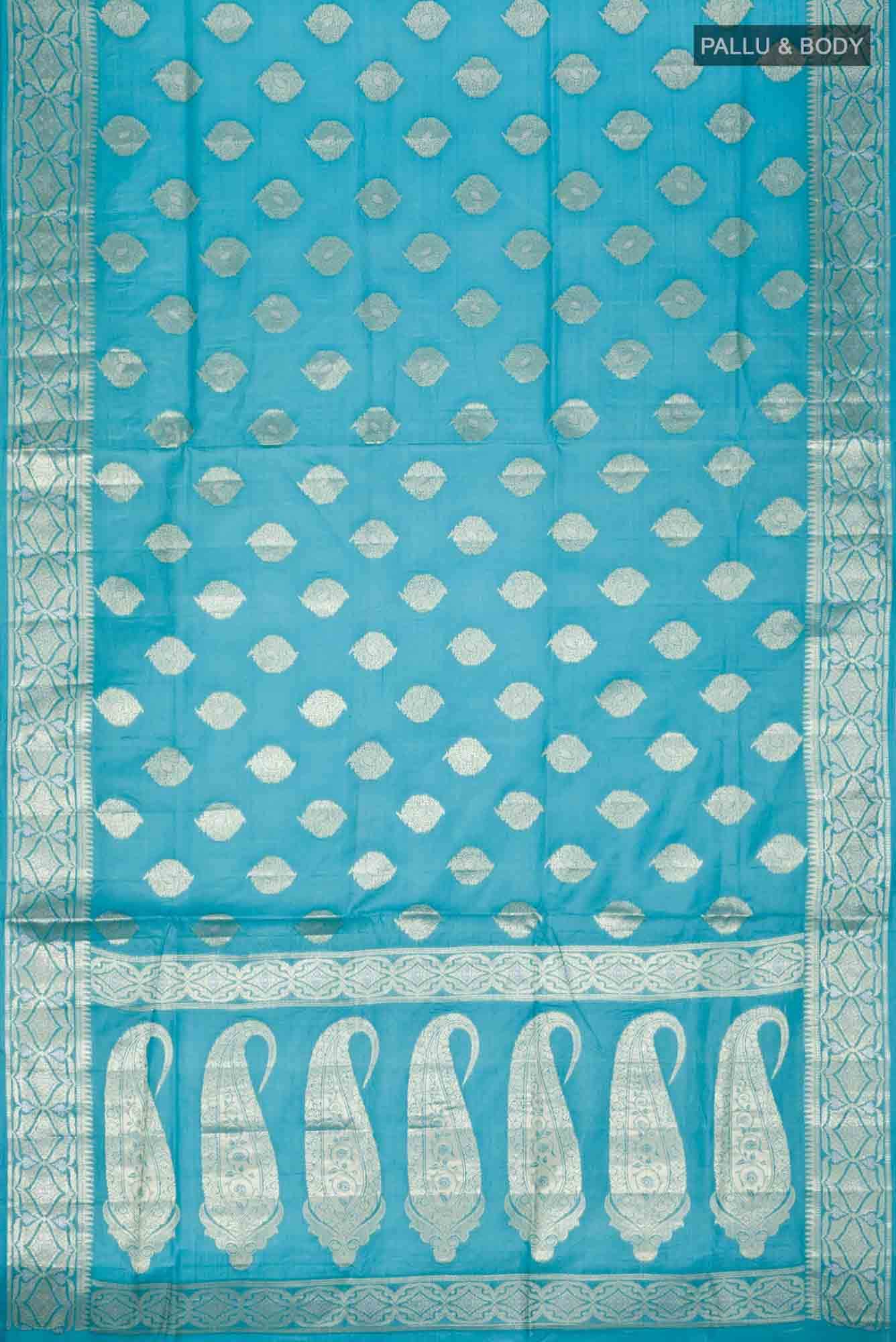 Blue Banarasi Tussar Silk Saree