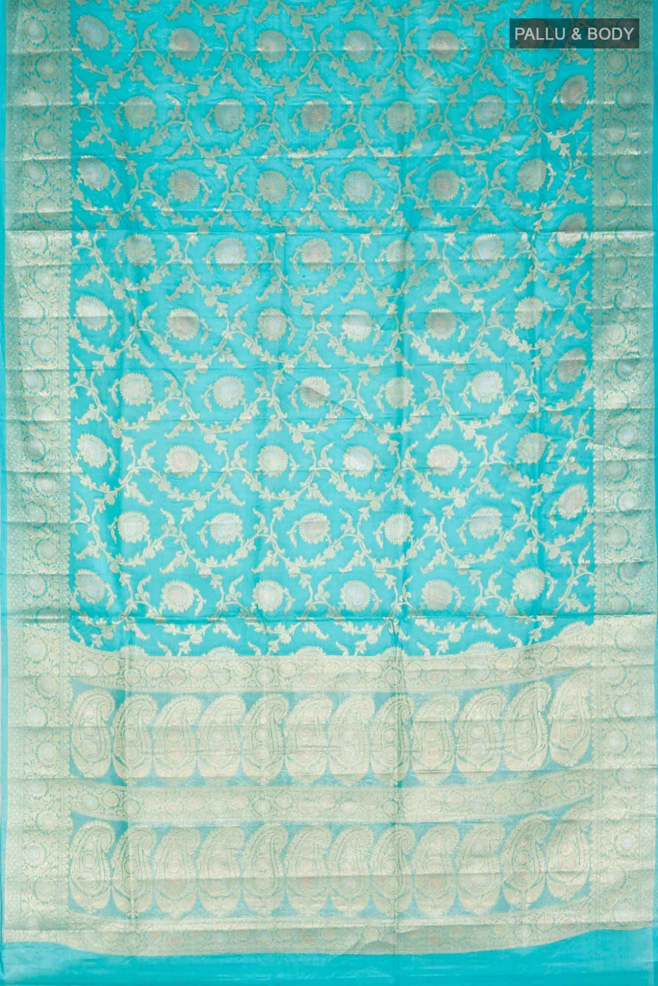 Blue Banarasi Tussar Silk Saree