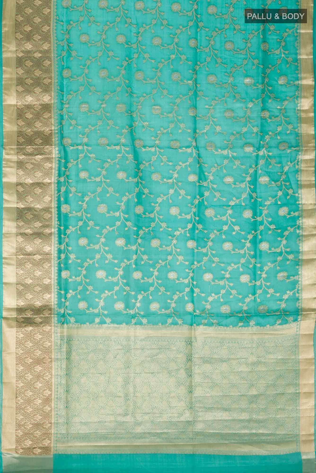 Green Banarasi Tussar Silk Saree