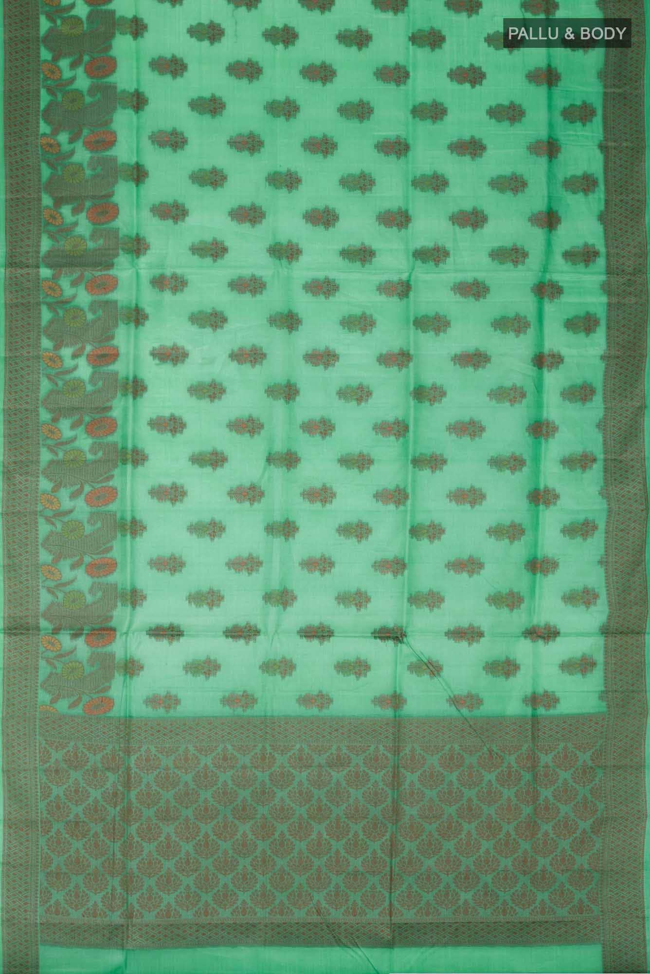 Green Banarasi Tussar Silk Saree