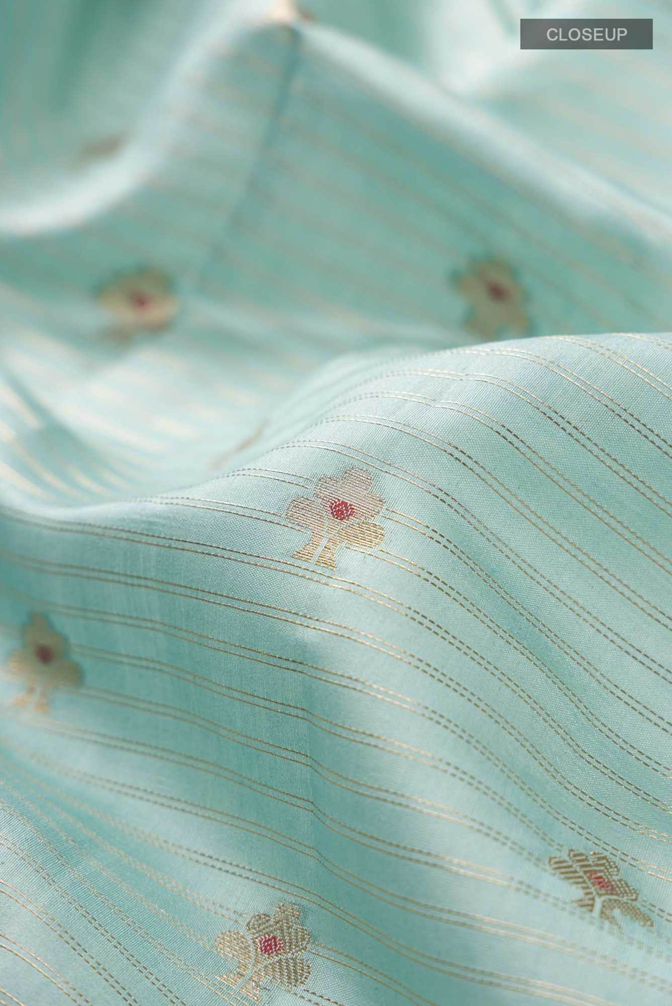 Green Banarasi Raw Silk Saree