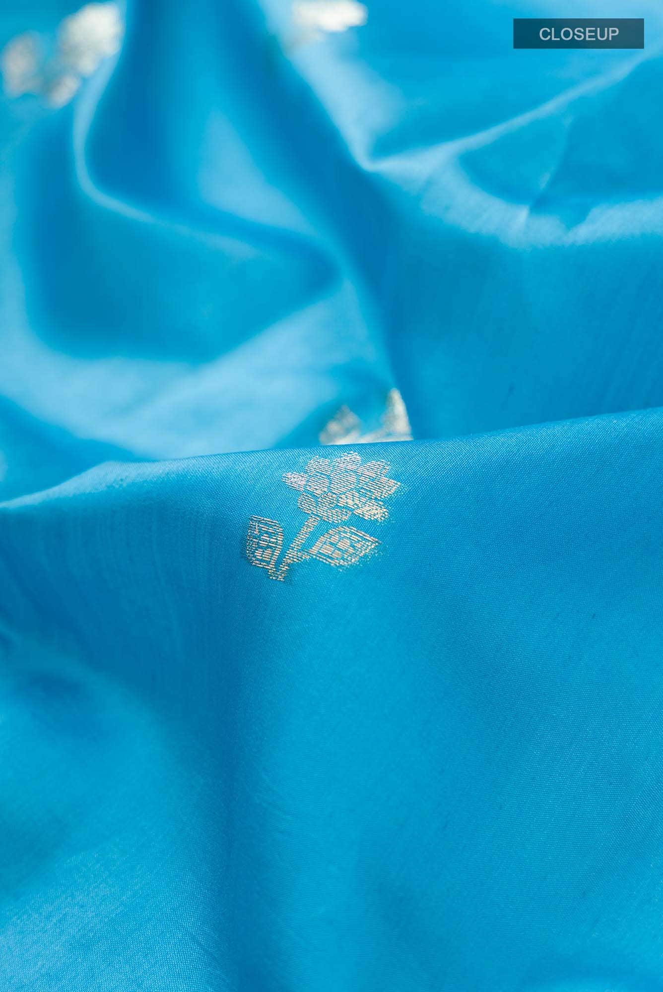 Blue Banarasi Raw Silk Saree