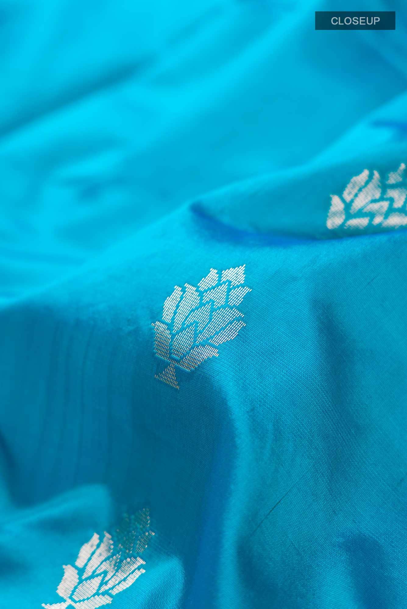 Blue Banarasi Katan Silk Saree