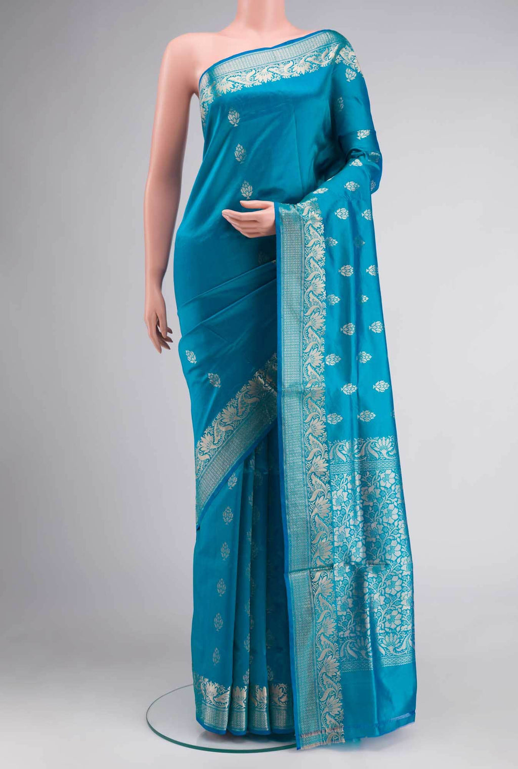 Blue Banarasi Katan Silk Saree