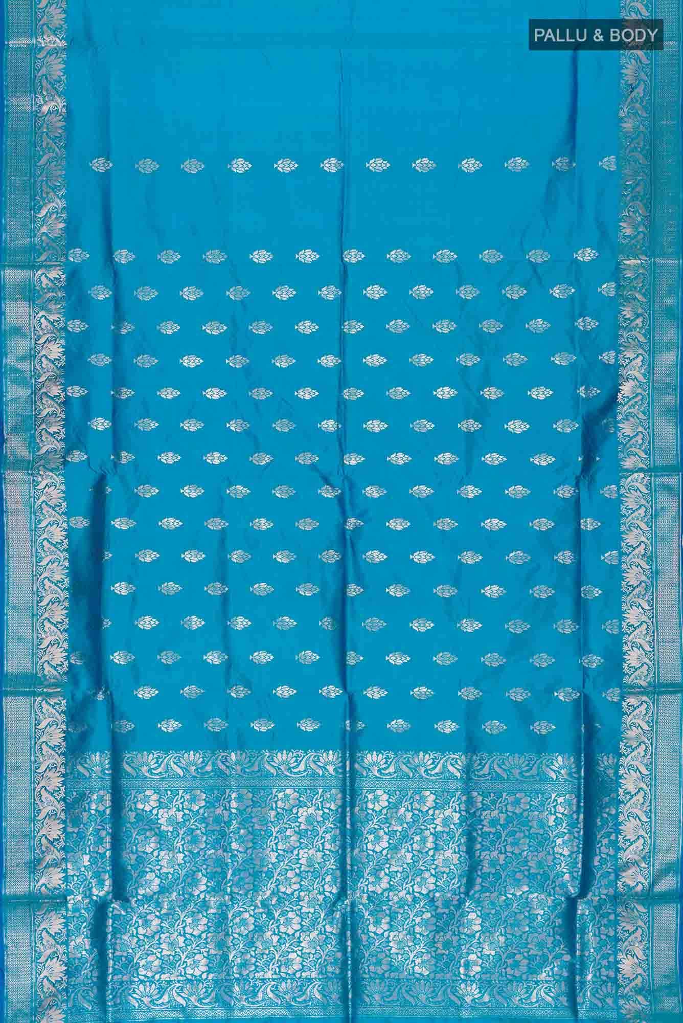 Blue Banarasi Katan Silk Saree