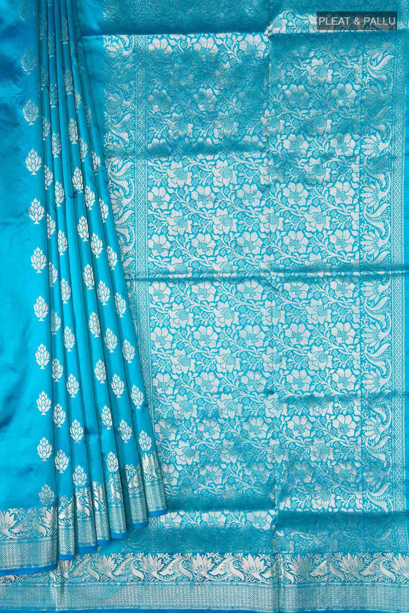 Blue Banarasi Katan Silk Saree