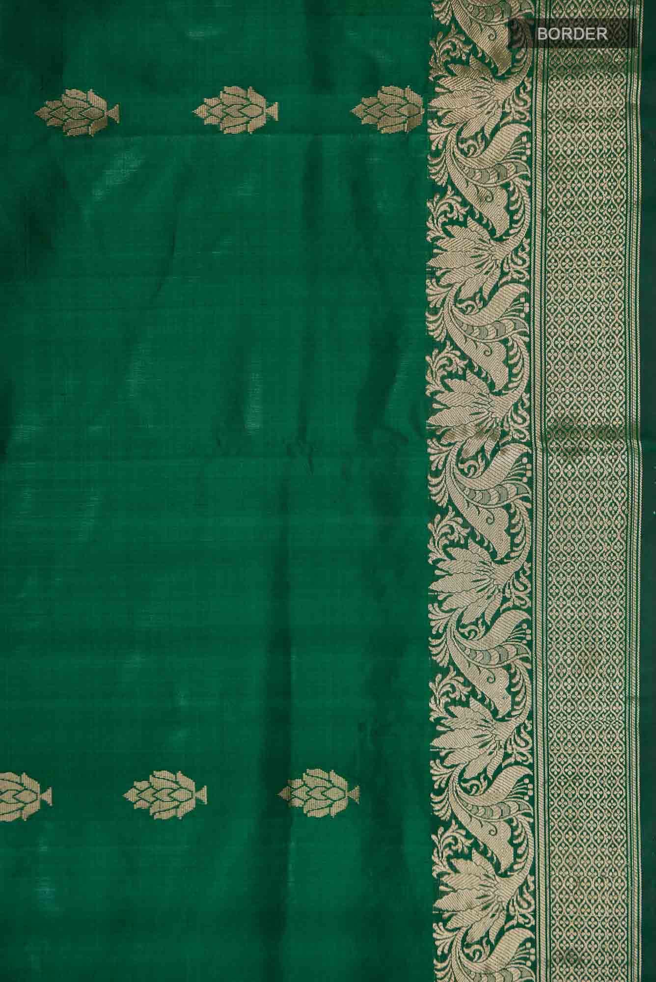 Green Banarasi Katan Silk Saree