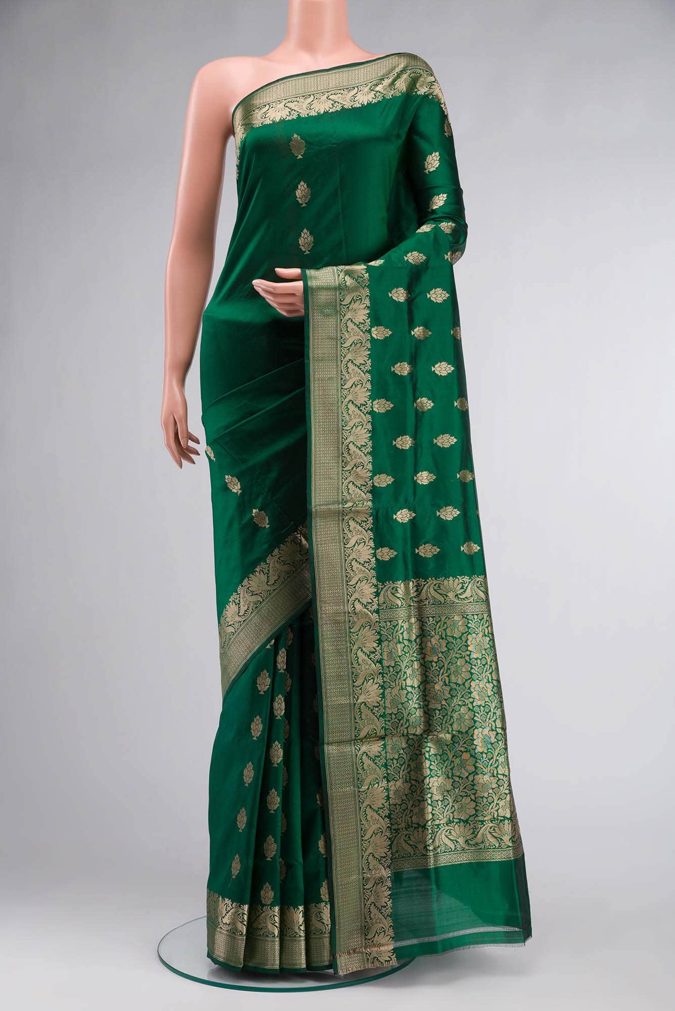 Green Banarasi Katan Silk Saree