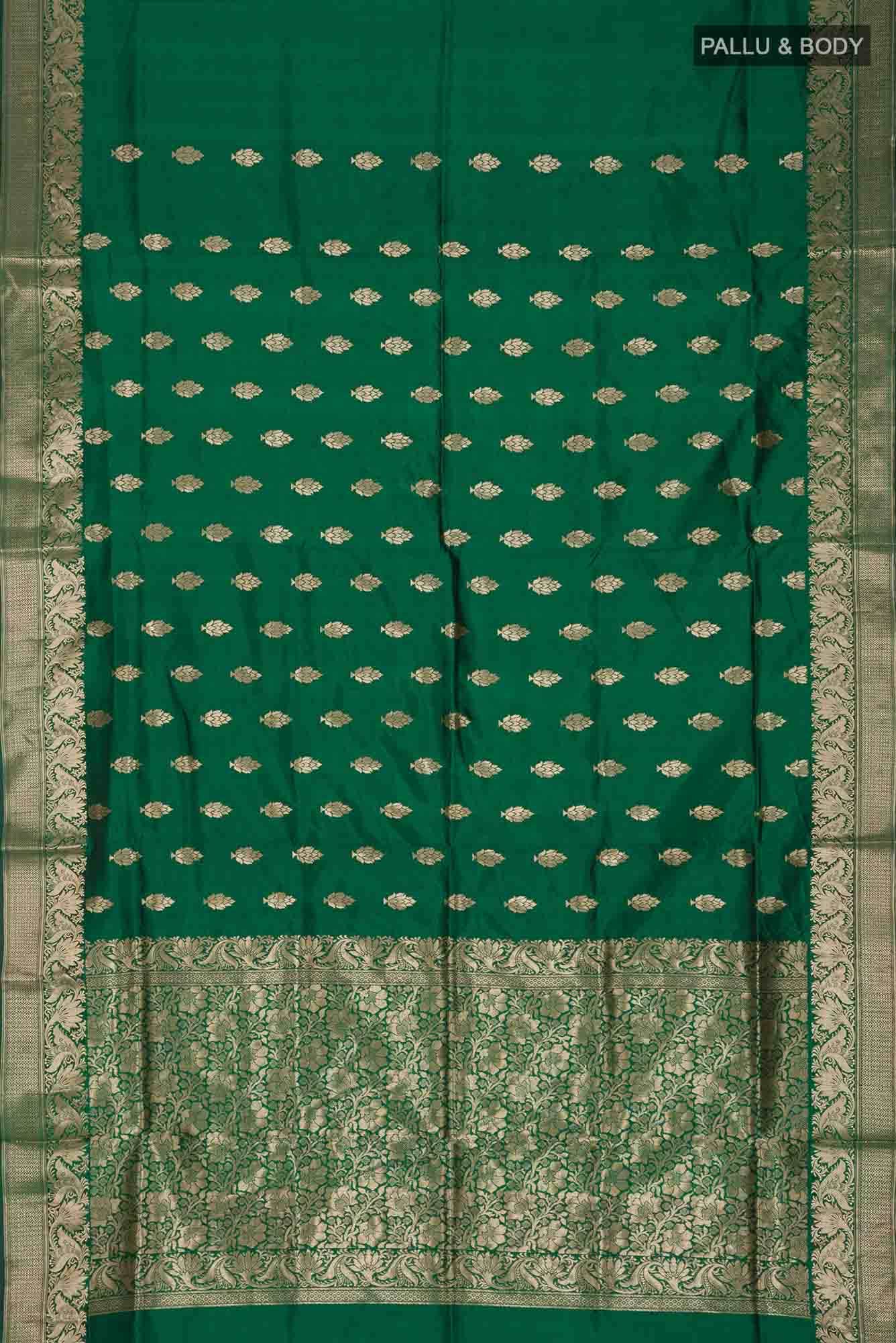Green Banarasi Katan Silk Saree