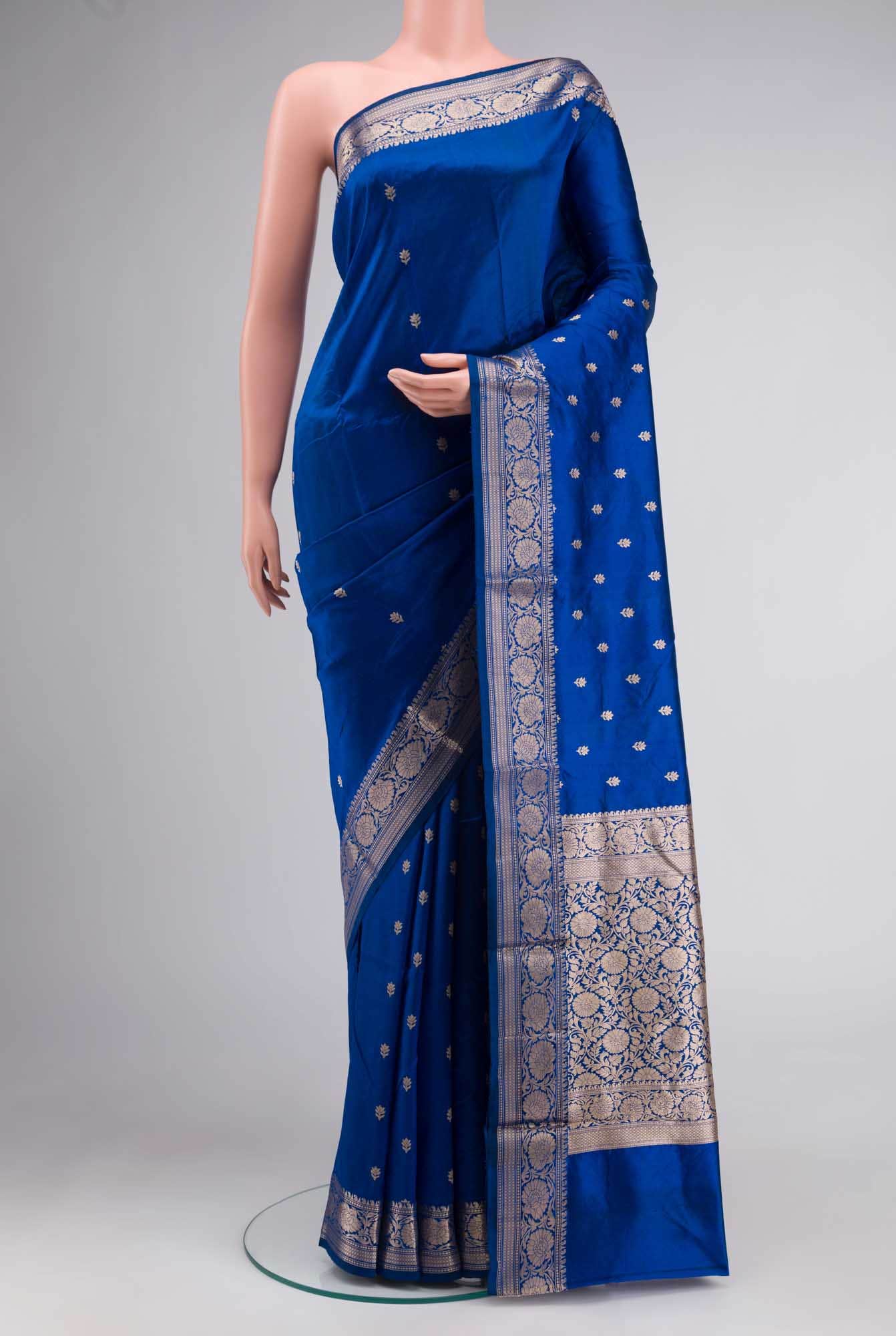 Blue Banarasi Katan Silk Saree