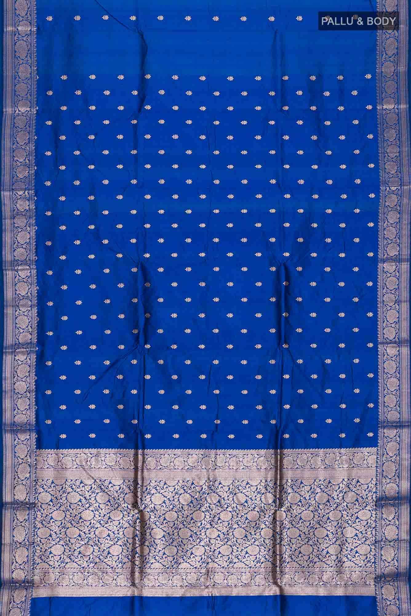 Blue Banarasi Katan Silk Saree