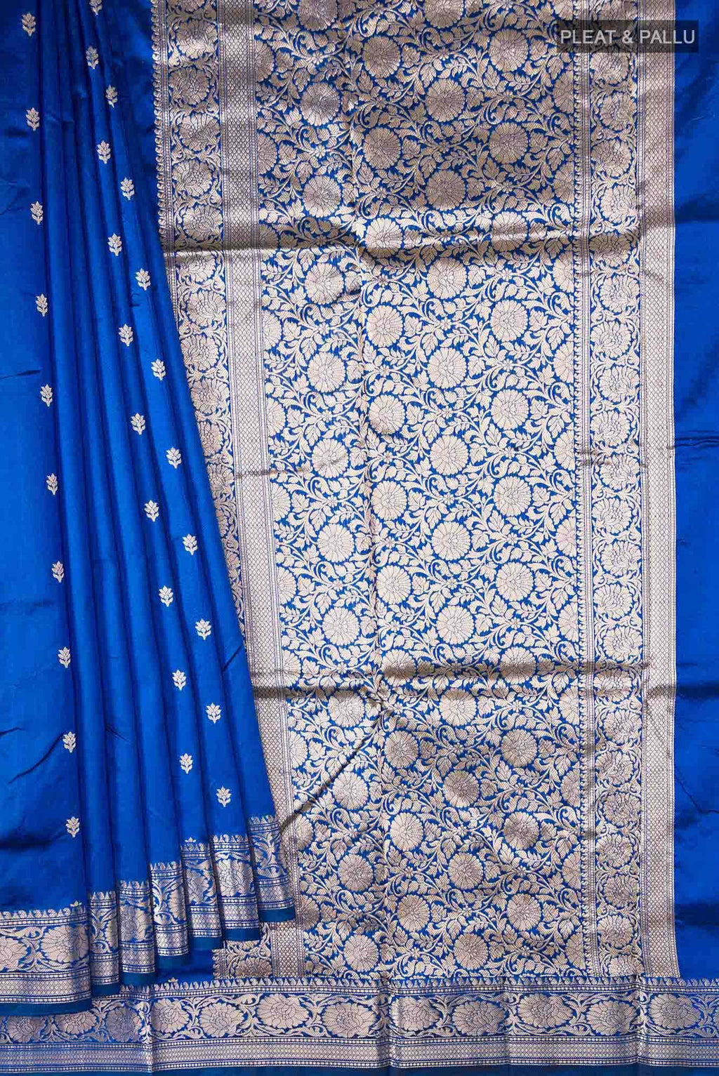 Blue Banarasi Katan Silk Saree