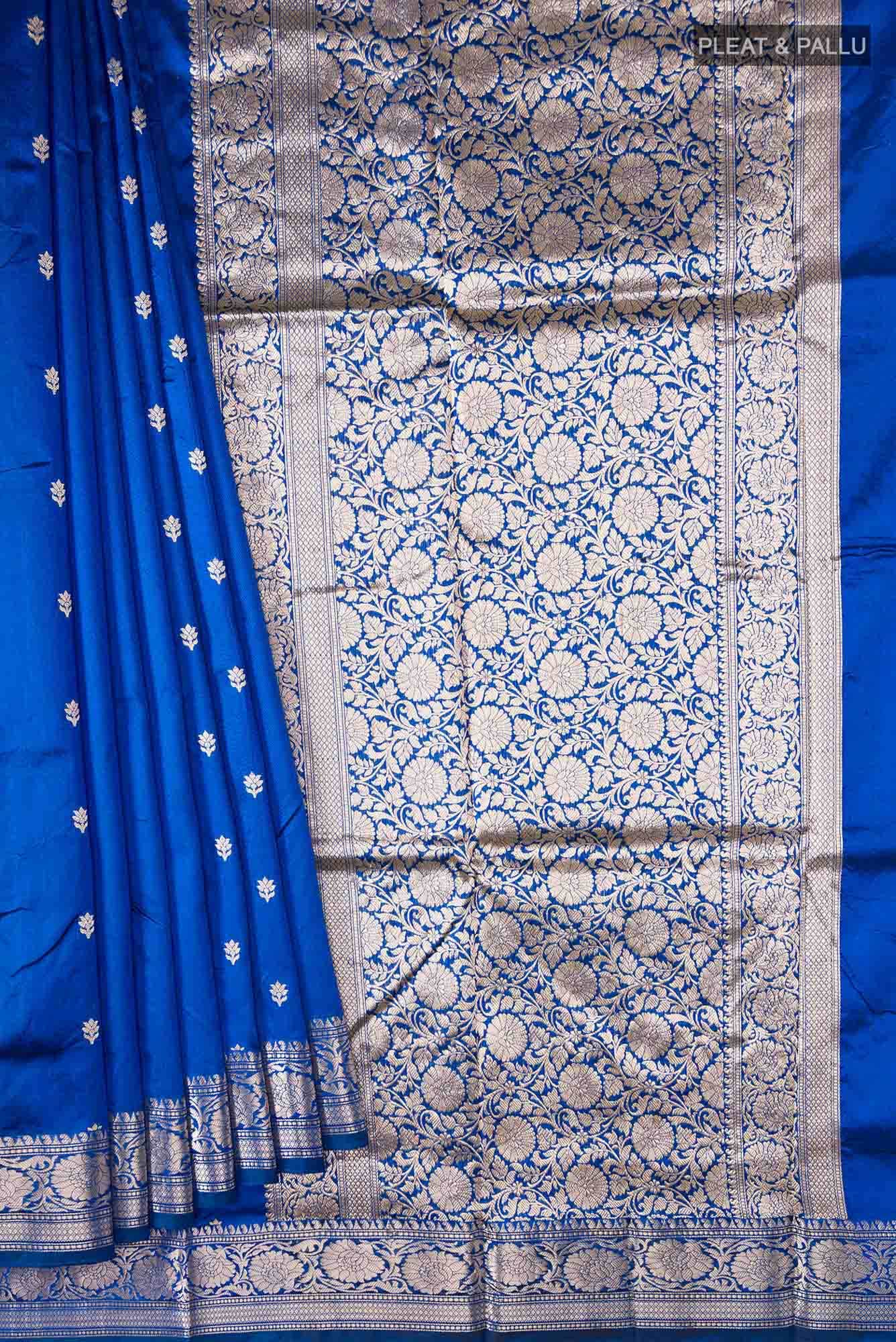 Blue Banarasi Katan Silk Saree