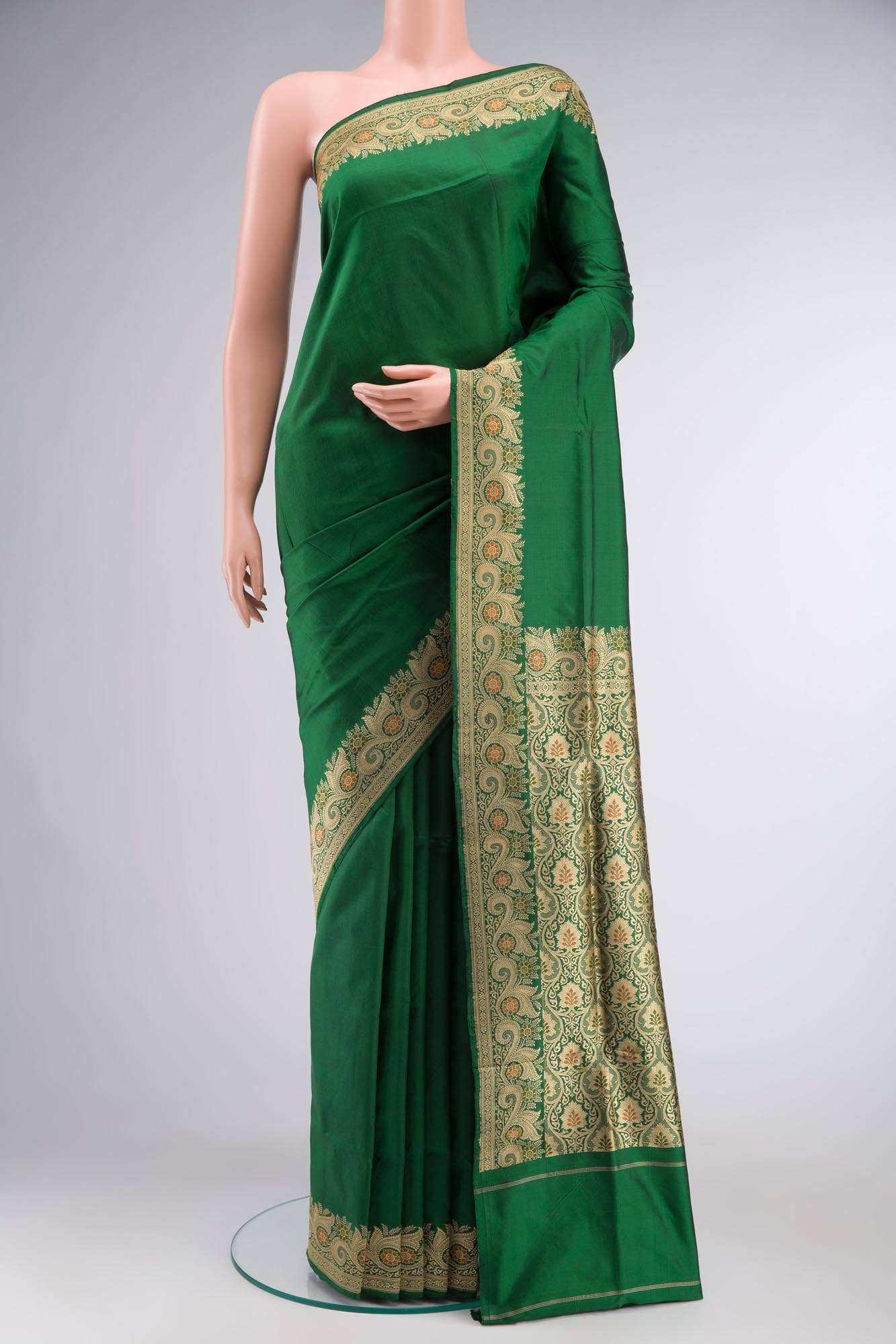 Green Banarasi Katan Silk Saree