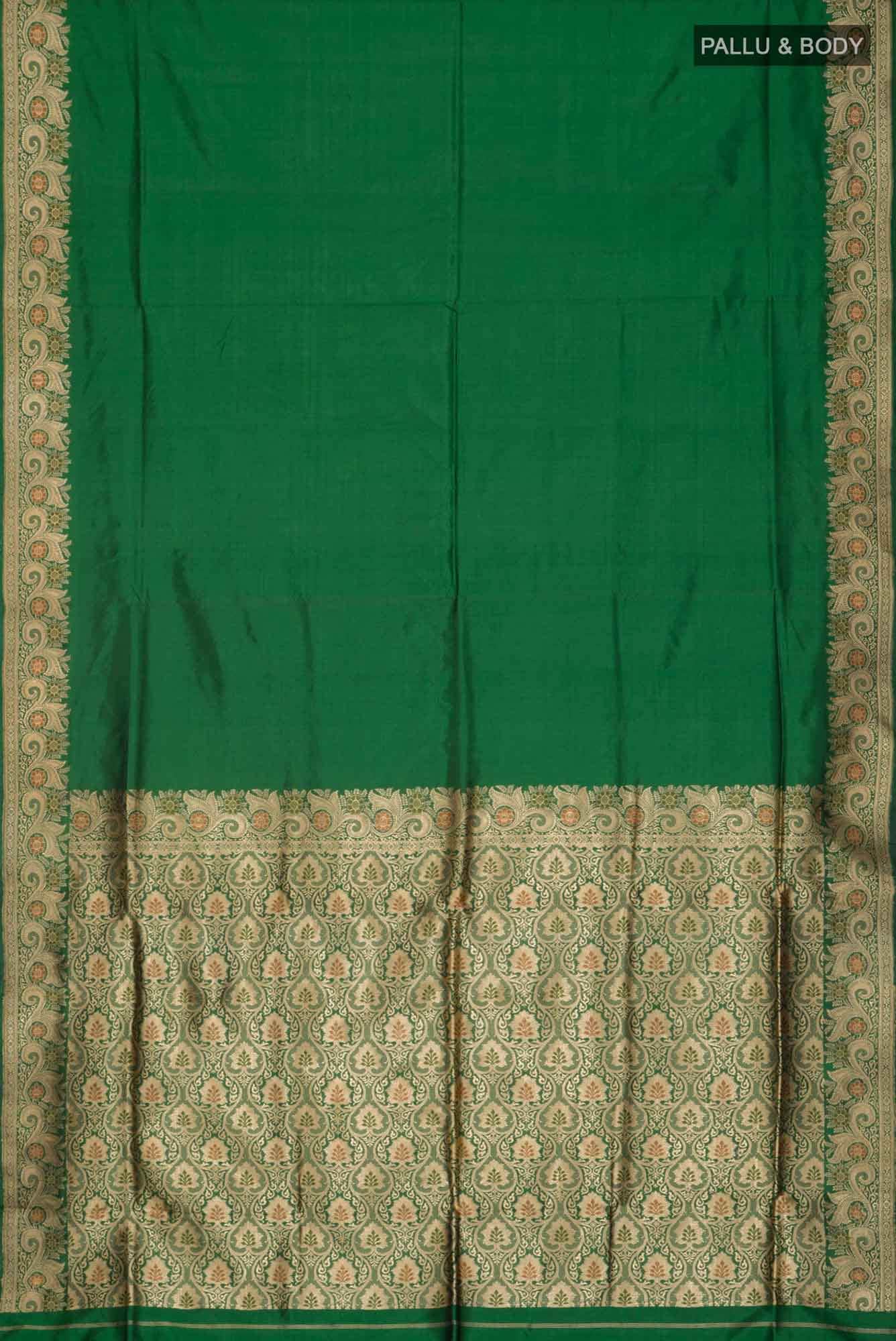 Green Banarasi Katan Silk Saree