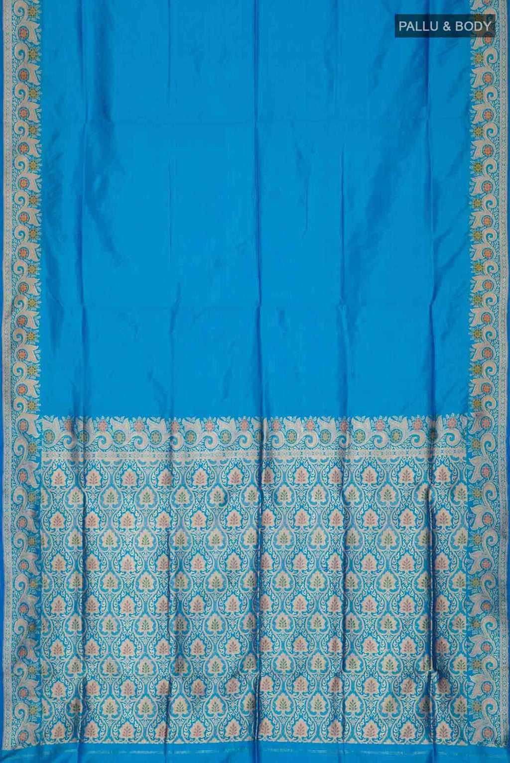 Blue Banarasi Katan Silk Saree
