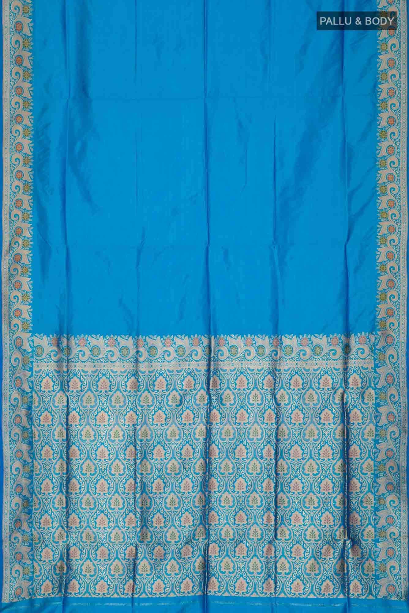 Blue Banarasi Katan Silk Saree