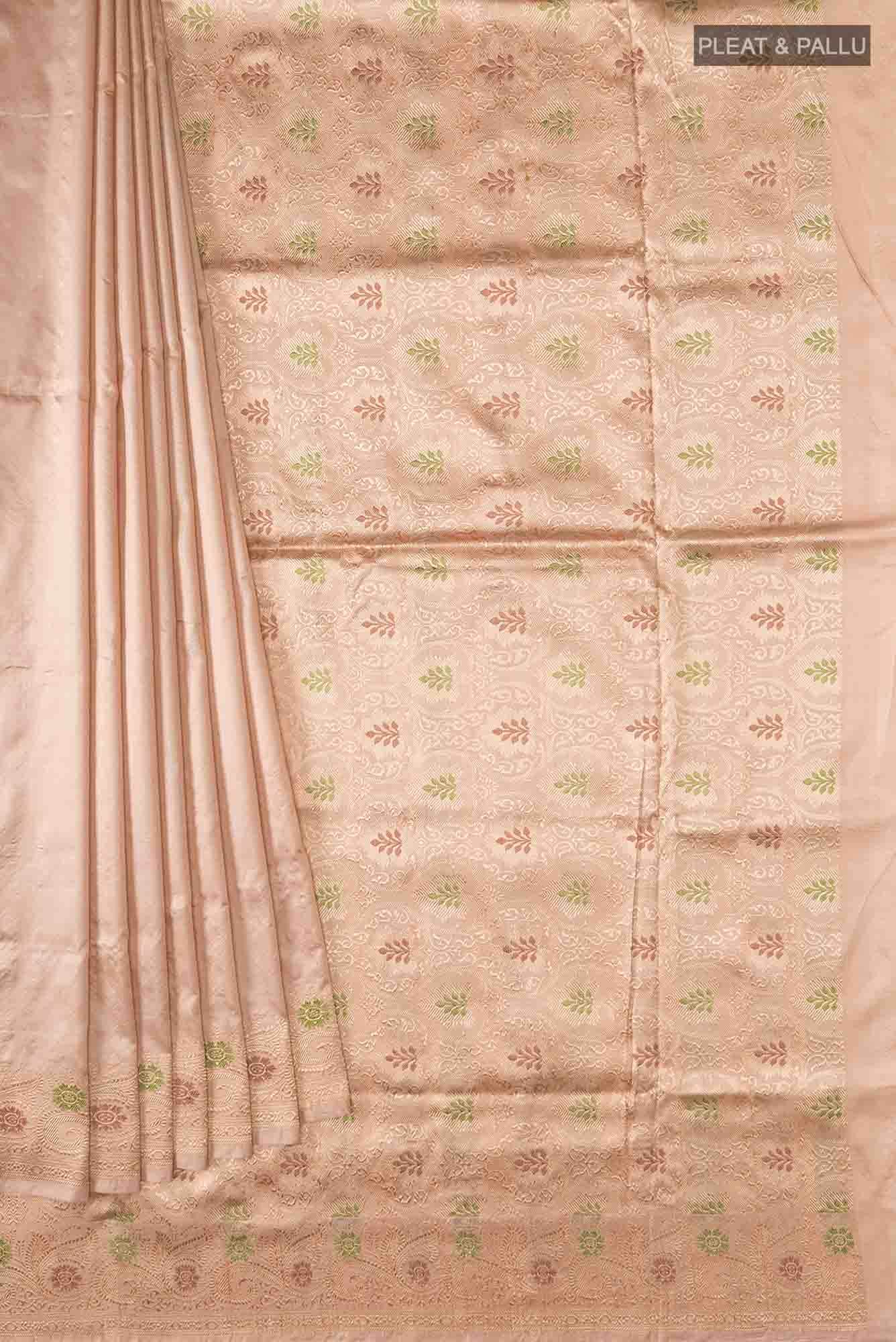 Beige Banarasi Katan Silk Saree