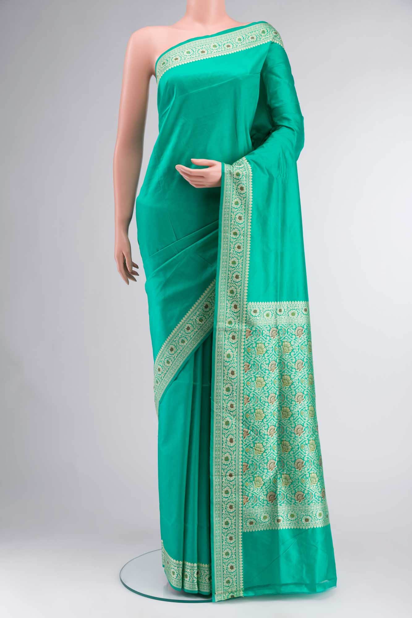 Green Banarasi Katan Silk Saree