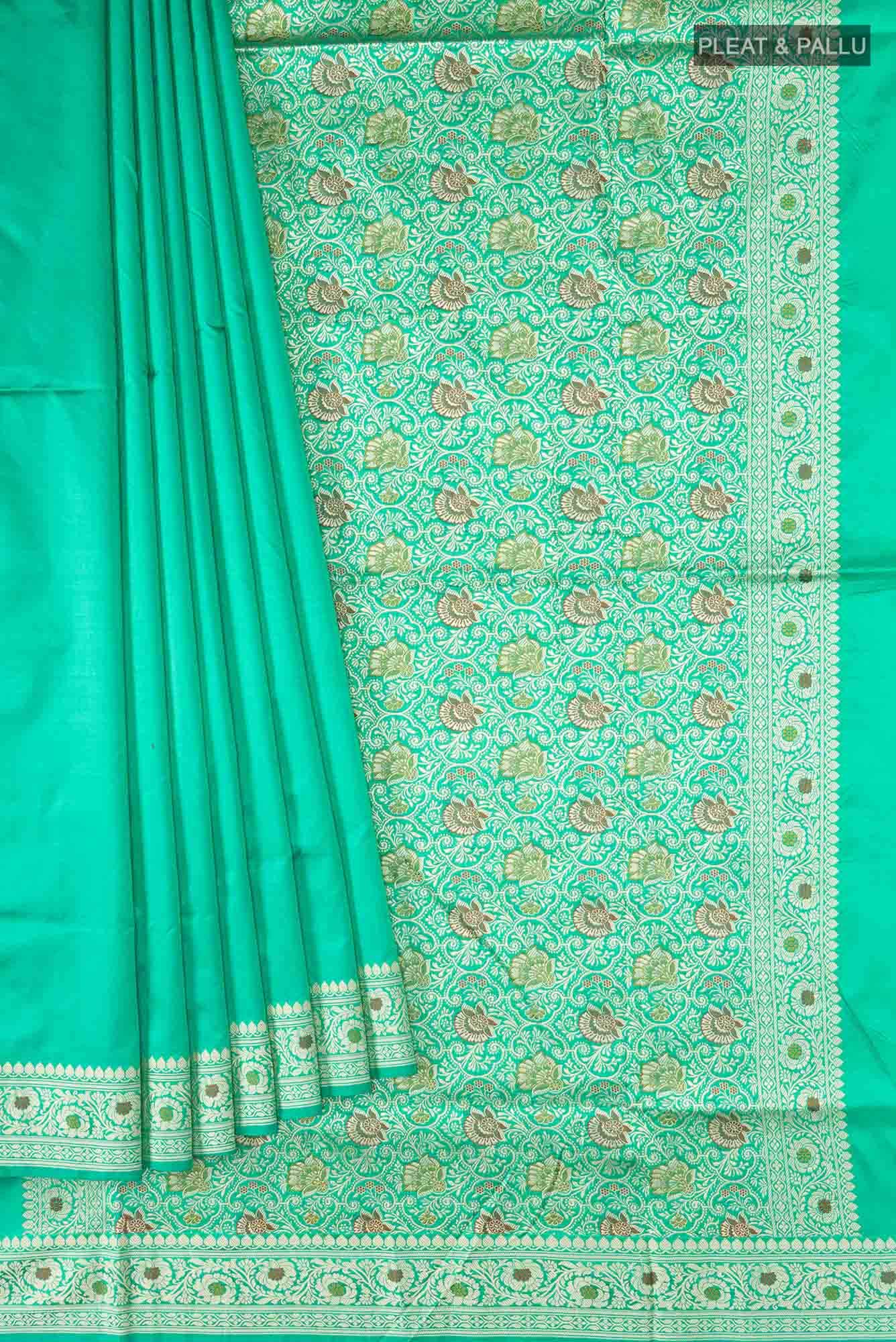 Green Banarasi Katan Silk Saree
