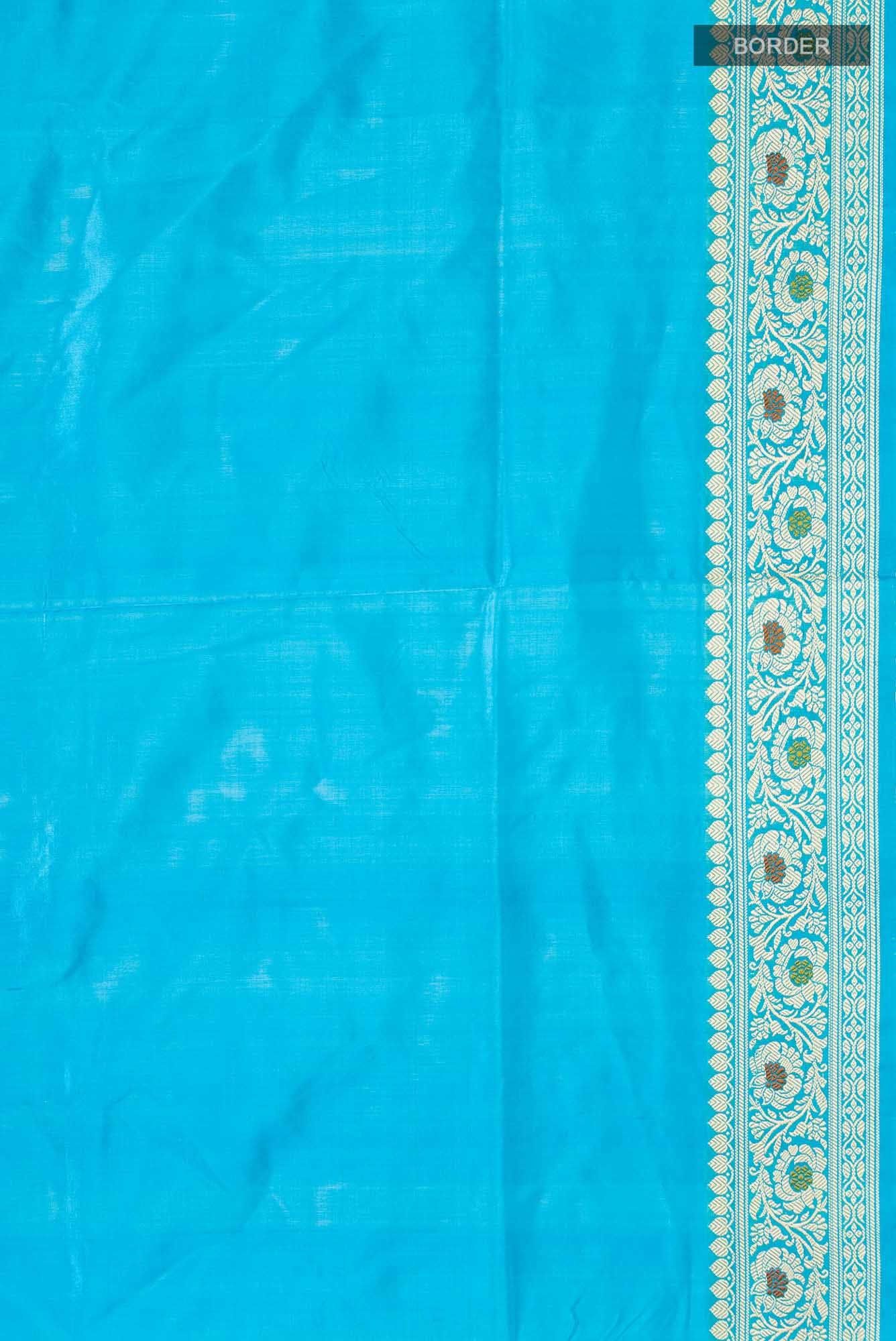 Blue Banarasi Katan Silk Saree