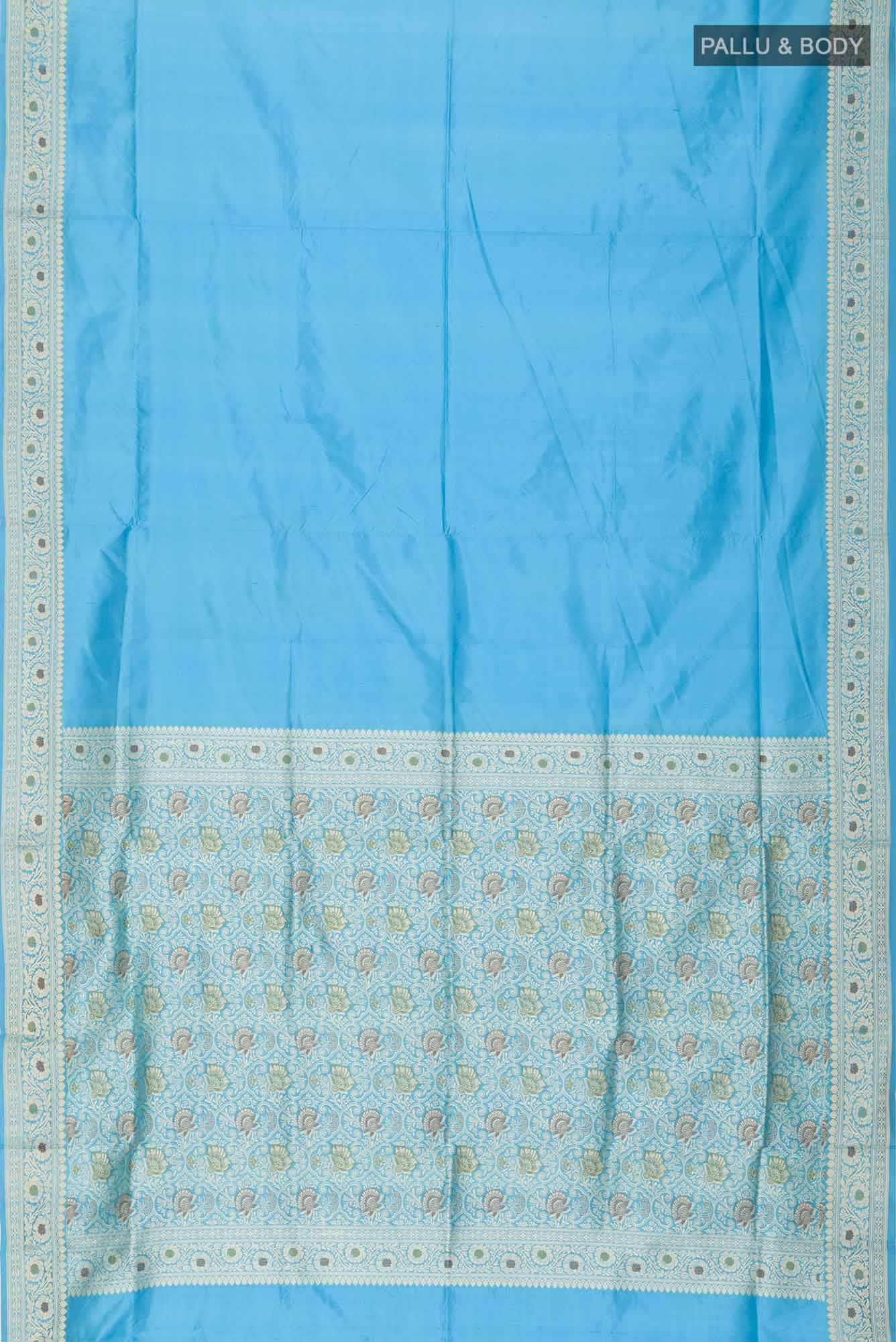 Blue Banarasi Katan Silk Saree