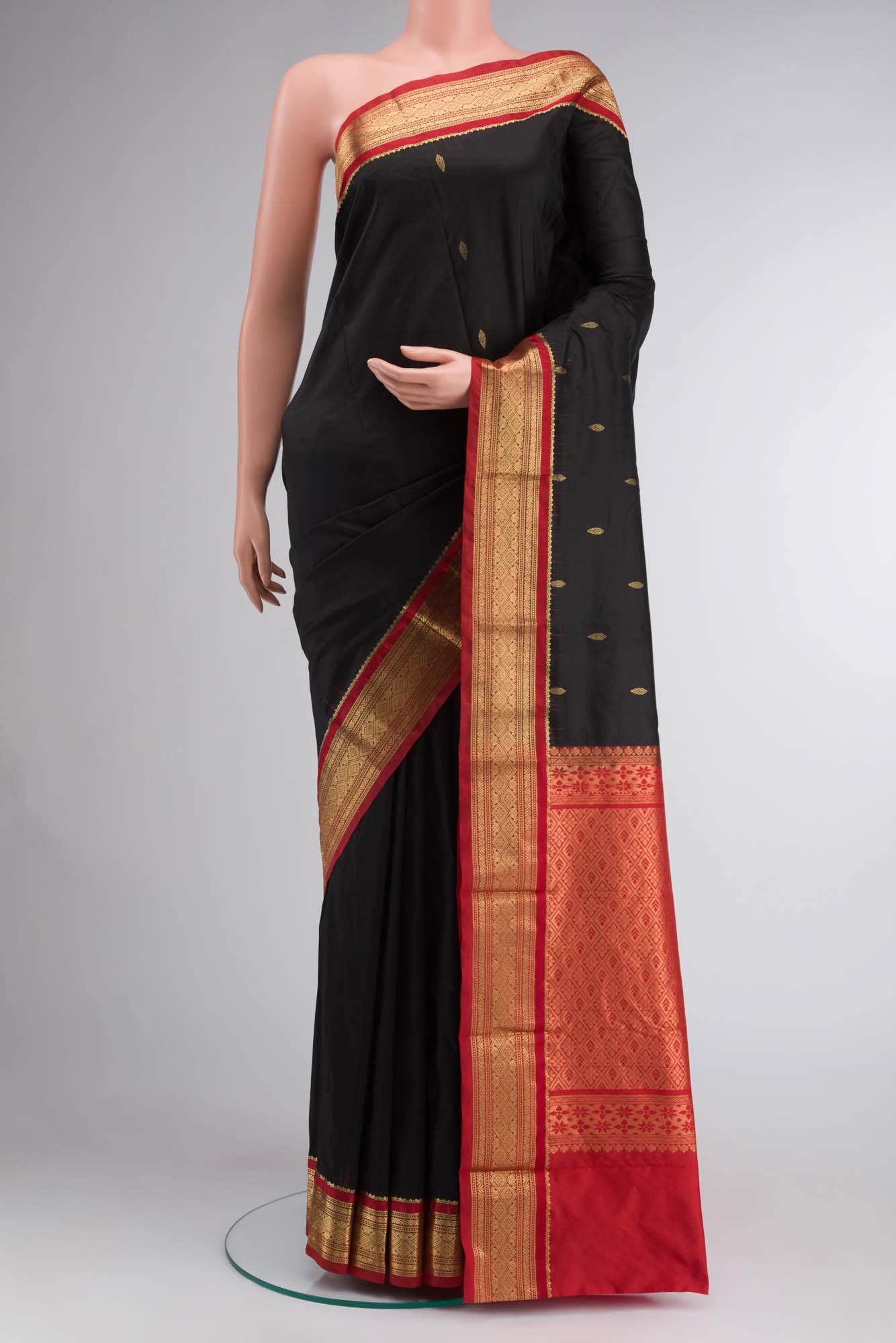 Black Bangalore Silk Saree